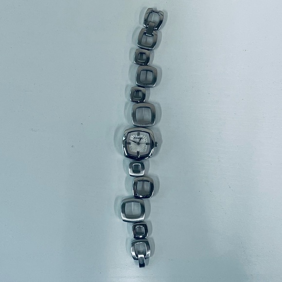 FOSSIL Core Square Link Stainless Steel Silver Dial Ladies Watch - Picture 7 of 9